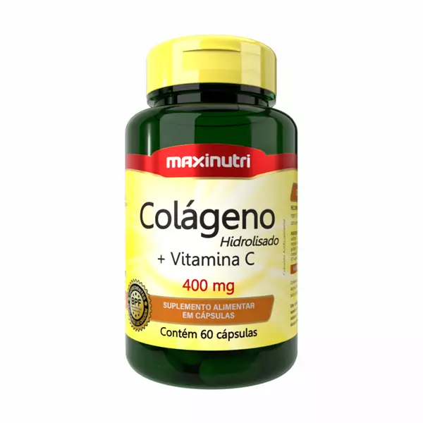 Colágeno Hidrolisado + Vitamina C 400 mg c/ 60 cps - Maxinutri