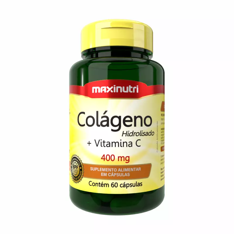 Colágeno Hidrolisado + Vitamina C 400 mg c/ 60 cps - Maxinutri