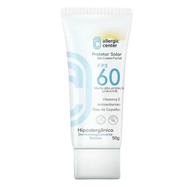 Protetor Solar Facial FPS 60 Hipoalergênico Allergic Center 50g