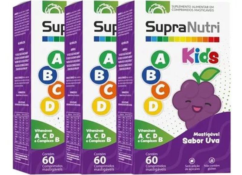 Supra Nutri Kids 60 cp mastigáveis sabor Uva