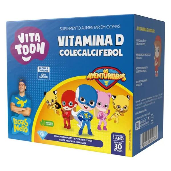 VitaToon  Vitamina D Sabor Abacaxi e Maracujá  30 gomas