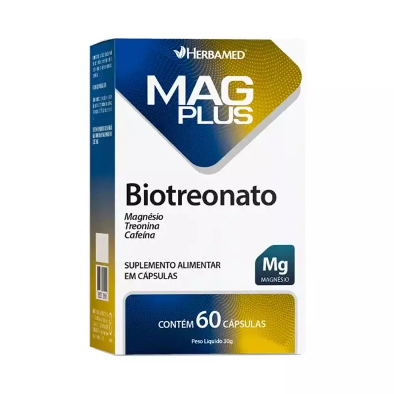 Mag Plus Biotreonato - 60 cápsulas- Herbamed 