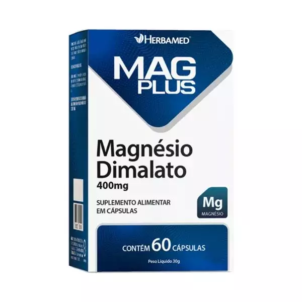 Mag Plus Magnesio Dimalato 400 mg- 60 caps - Herbamed