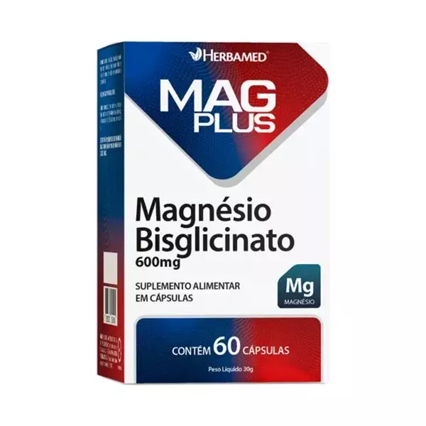 Mag Plus Magnésio Bisglicinato - 60 cáps Herbamed 